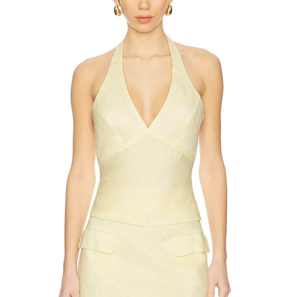 Bardot Chic Yellow Paola Halter Top Size 6